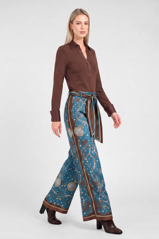 Madison Wide Leg Pants with Scarf Belt
