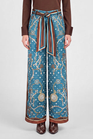 Madison Wide Leg Pants with Scarf Belt