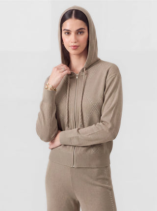 Madison Zip Up Rhinestone Hoodie