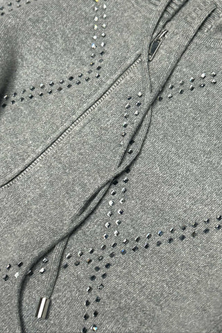 Madison Zip Up Rhinestone Hoodie