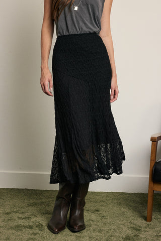 Madison Romantic Lace Mermaid Midi Skirt