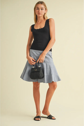 Madison Scalloped Strap Tank Top - Premium clothing at Lonnys NY - Just $62! Shop Womens clothing now 