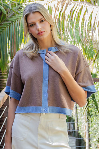 Madison Short Sleeve Boxy Cardigan