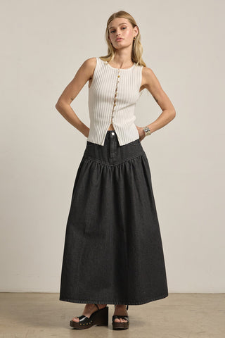 Sleeveless Button Front Top