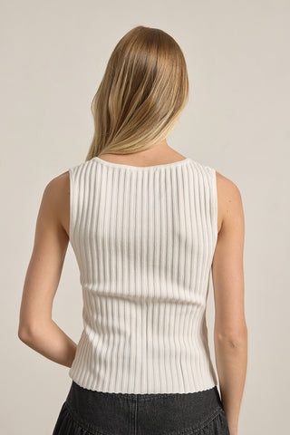 Sleeveless Button Front Top