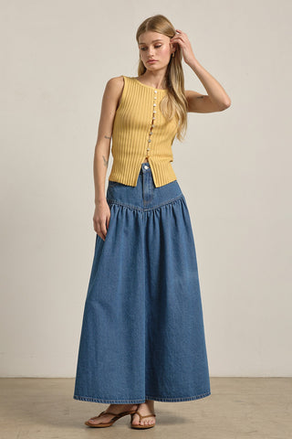 Sleeveless Button Front Top