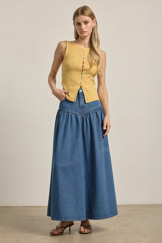 Sleeveless Button Front Top