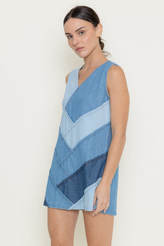 Madison Zig Zag Denim Dress - Premium clothing at Lonnys NY - Just $90! Shop Womens clothing now 