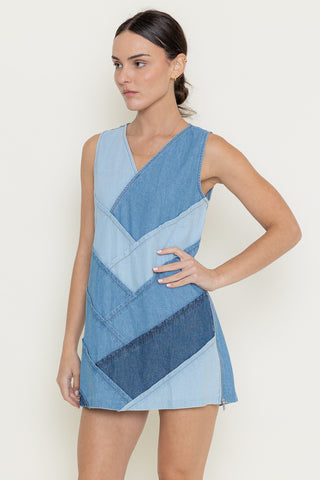 Madison Zig Zag Denim Dress - Premium clothing at Lonnys NY - Just $90! Shop Womens clothing now 