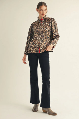 Madison Leopard Print Button Down Shirt