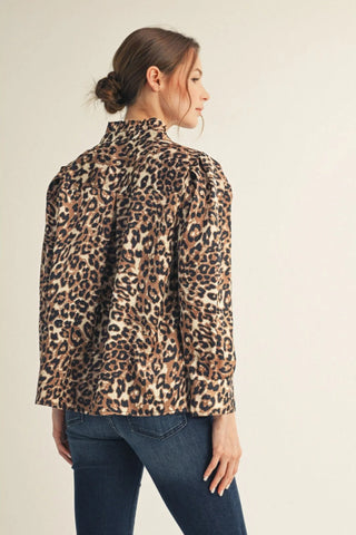 Madison Leopard Print Button Down Shirt