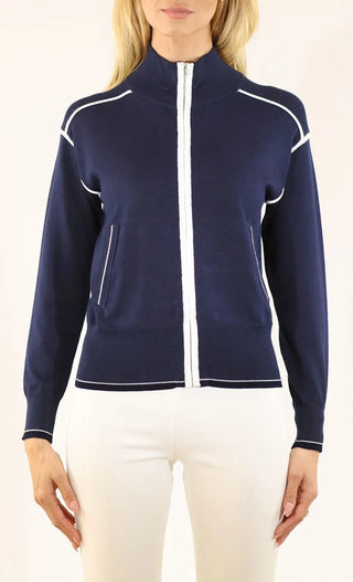 Metric Mock Neck Zip Front Cardi Jacket