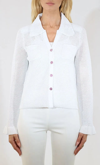 Metric Glitter Pointelle Cardigan