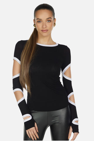 Michael Lauren Cian Cutout Shirt - Premium clothing at Lonnys NY - Just $88! Shop Womens clothing now 
