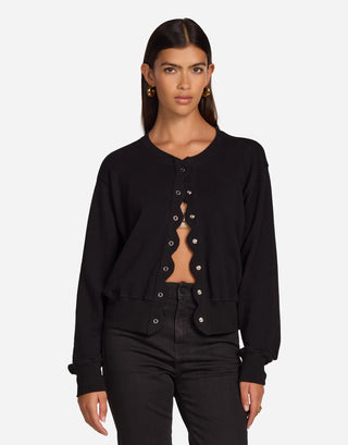 Michael Lauren Dupree Scalloped Cardigan