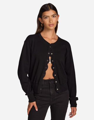 Michael Lauren Dupree Scalloped Cardigan