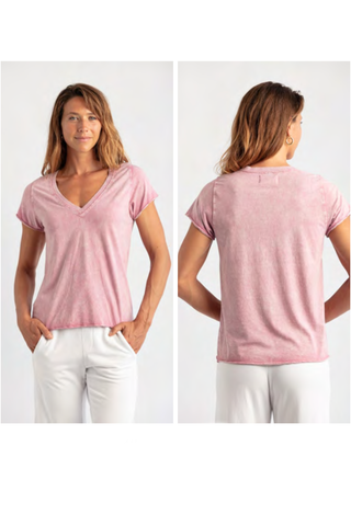 Mila Ava Short Sleeve V-Neck Tee - Premium clothing at Lonnys NY - Just $70! Shop Womens clothing now 