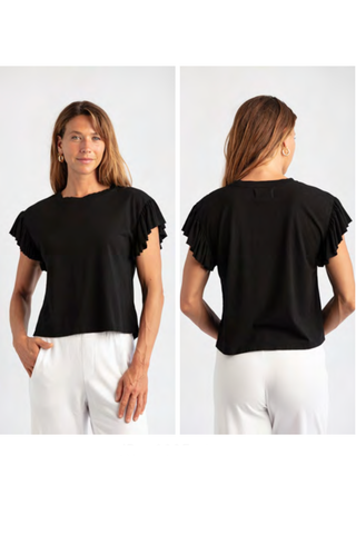 Mila Flutter Sleeve Tee - Premium clothing at Lonnys NY - Just $84! Shop Womens clothing now 