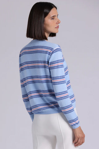 Minnie Rose CC Striped V Neck Cardigan