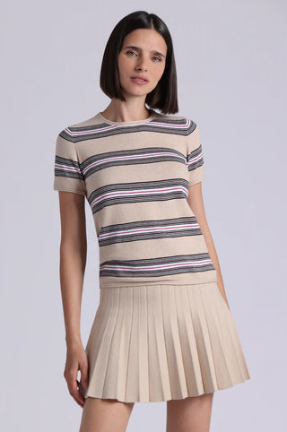 Minnie Rose CC Striped Short Sleeve Crew