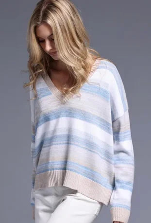 Minnie Rose Striped Boxy Sweater - Premium clothing at Lonnys NY - Just $265! Shop Womens clothing now 