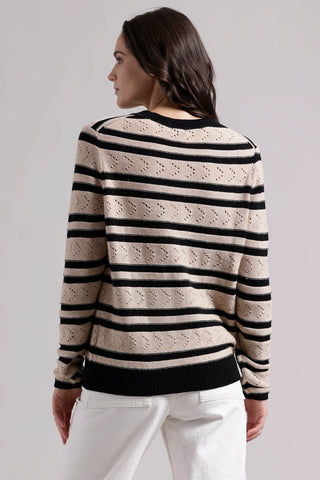 Minnie Rose Striped Pointelle Cardigan - Premium clothing at Lonnys NY - Just $288! Shop Womens clothing now 