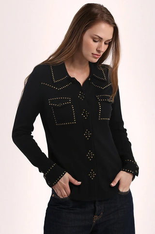 Minnie Rose Hot Fix Button Down Shirt