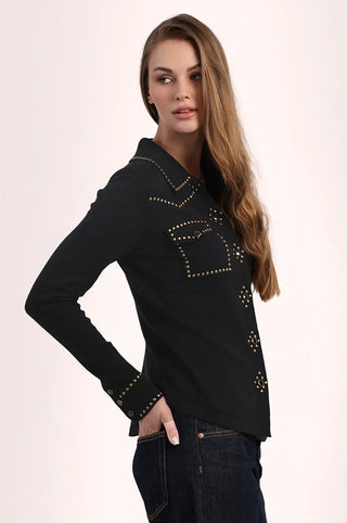 Minnie Rose Hot Fix Button Down Shirt