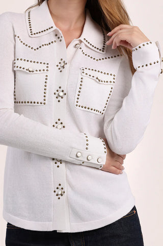 Minnie Rose Hot Fix Button Down Shirt