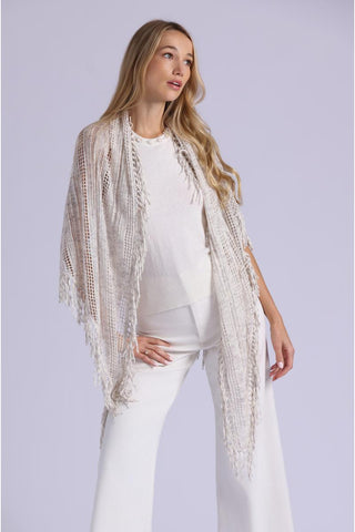 Minnie Rose Fringed Sequin Shawl