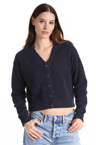 Minnie Rose Cotton Shaker Cropped Cardigan