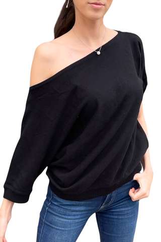 Minnie Rose Cotton Cashmere Off The Shoulder Top - Premium Shirts & Tops at Lonnys NY - Just $140! Shop Womens clothing now 