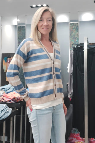 Minnie Rose Striped Cardigan - Premium clothing at Lonnys NY - Just $386! Shop Womens clothing now 