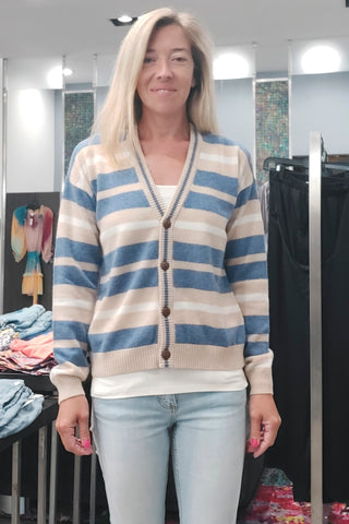 Minnie Rose Striped Cardigan - Premium clothing at Lonnys NY - Just $386! Shop Womens clothing now 