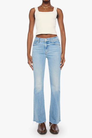 Mother The Weekender Fray Midrise Flare Jeans