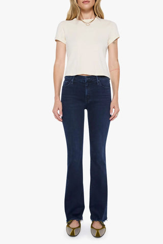 Mother The Weekender Fray Mid Rise Flare Jeans