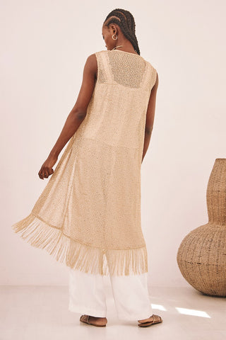 NKN Gold Fringe Vest - Premium clothing at Lonnys NY - Just $127! Shop Womens clothing now 