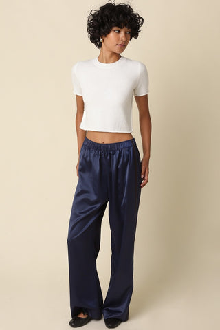 Olivaceous Lee Side Stripe Satin Pants