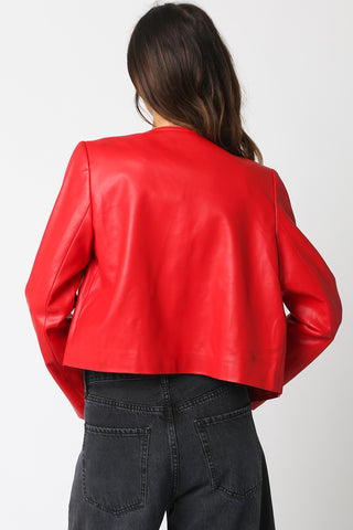Olivaceous Dhanna Vegan Leather Jacket
