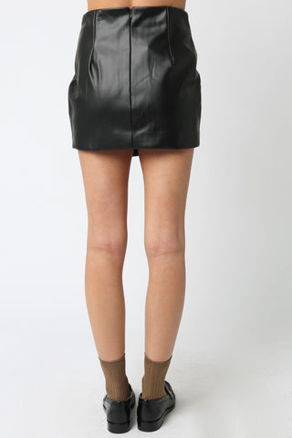 Olivaceous Dixie Vegan Leather Skirt