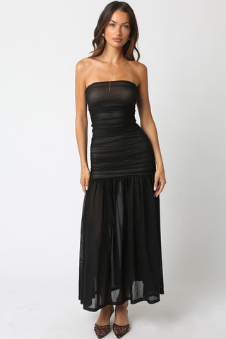 Olivaceous Evie Ruched Dress