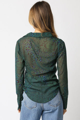 Olivaceous Fiona Leopard Print Shirt