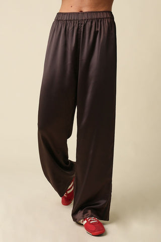 Olivaceous Lee Side Stripe Satin Pants
