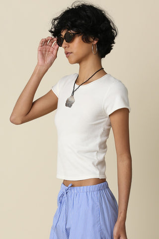 Olivaceous Mia Fitted Ribbed Knit Top