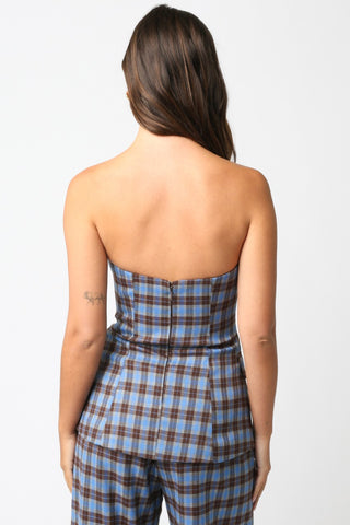 Olivaceous Monica Gingham Tube Top