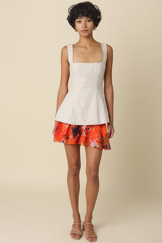 Olivaceous Rachel Floral Wrap Mini Skirt