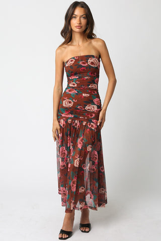 Olivaceous Evie Ruched Dress