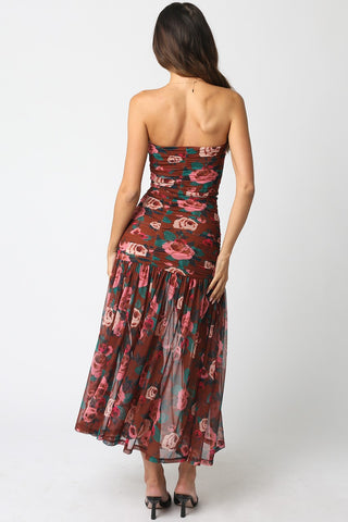 Olivaceous Evie Ruched Dress