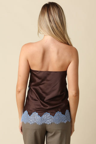 Olivaceous Stella Lace Trim Tube Top