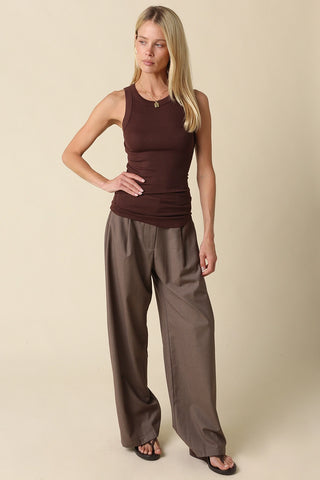 Olivaceous Ribbed Tank Top